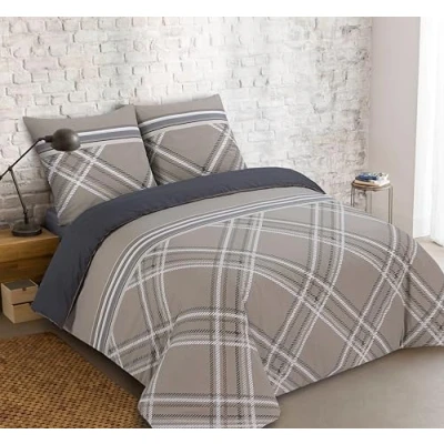 Afbeelding van Vision William omkeerbaar Dekbedovertrek 260x240cm met 2 bijhorende slopen Kingsize bed 100% katoen