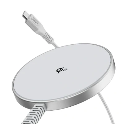 Afbeelding van ESR Qi2 15 W Magsafe oplader, draadloze oplader voor Apple, iPhone 16/16 Plus/16 Pro/16 Pro Max/15/14/13 serie, Airpods 4, magnetische laadpad met A/C kabel, zilver