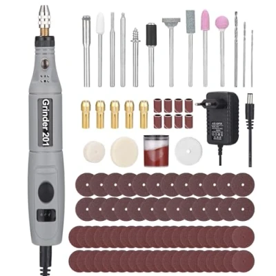 Afbeelding van SOBEAU multifunctioneel gereedschap, rotatiegereedschapsset met 95 accessoires, 3 instelbare snelheden, boormachine, elektrisch 5000 10000 tpm, voor graveren, slijpen