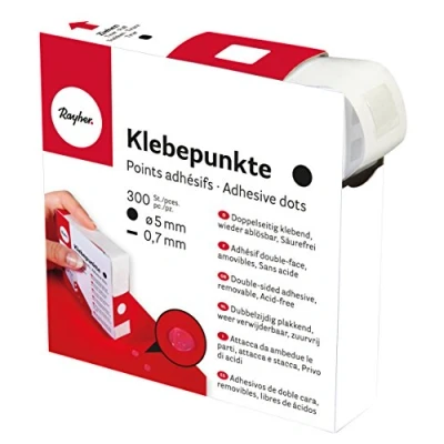 Afbeelding van Rayher dubbelzijdige kleefstippen, transparant, in dispenserdoos, dubbelzijdig klevend, verwijderbaar, zuurvrij