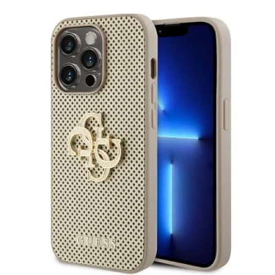 Afbeelding van Guess Perforated 4G Back Case Geschikt voor Apple iPhone 15 Pro Max (6.7&quot;) Goud