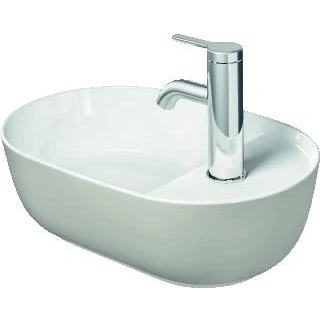 Afbeelding van Duravit luv opzetwastafel 420 mm wit hoogglans kraanvlak met 1 kraangat geslepen wondergliss 03814200001