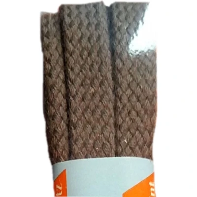 Afbeelding van 1 Paar medium platte schoenveters 8 mm breed 60 cm lang donkergrijs