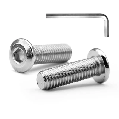 Afbeelding van MINHER M6 x 25 mm 10 stuks platte kop binnenzeskant schroeven bouten voor meubels, roestvrij staal A2 V2A, volledige schroefdraad (met inbussleutel)