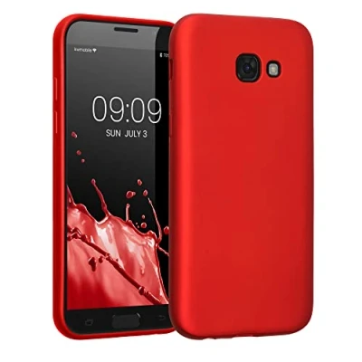 Afbeelding van kwmobile telefoonhoesje geschikt voor Samsung Galaxy A5 (2017) Hoesje smartphone Back cover in metallic donkerrood