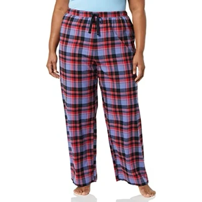 Afbeelding van Amazon Essentials Flanellen slaapbroek voor dames (verkrijgbaar in grote maten), blauw gemengd tartan, XX Small