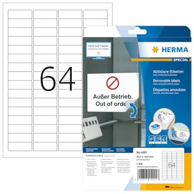 Afbeelding van Herma Index etiketten wit 45,7x16,9 SuperPrint
