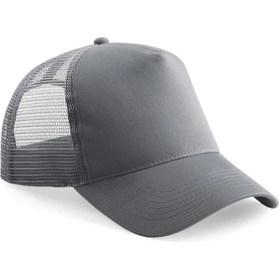 Afbeelding van Beechfield Heren Half Mesh Trucker Cap / Hoofddeksel (2 stuks) (Grafietgrijs/Grafietgrijs)