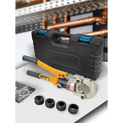 Afbeelding van AMZCNC Professionele perstang, U profiel, set met persbekken, 360 draaiende kop, 16 20 25 32 mm, voor composietbuis, inclusief bekinzetstukken U16,U20,U25,U32, incl.