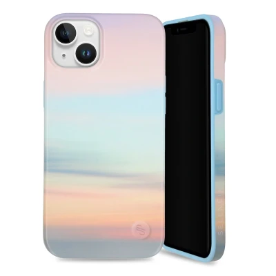 Afbeelding van Apple iPhone 15 Plus Hoesje Gerecycled Kunststof Selencia Hardcase/Backcover Sky Sunset Multicolor Telefoonhoesje Shockproof/Valbescherming