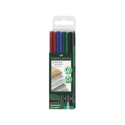 Afbeelding van Faber Castell multimarker permanent F 4 stuks assorti kleuren FC 151304