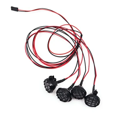 Afbeelding van WANGCL RC Auto Lichten Crawler Ronde LEDs Lichtbalk 4LED voor 1/10 Afstandsbediening Monster Truck Compatibel met Axiale Scx10 Traxxas TRX 4