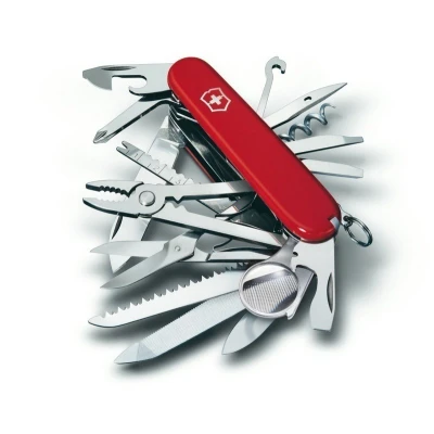 Afbeelding van Victorinox zakmes SwissChamp transparant rood 33 functies 91 mm doosje
