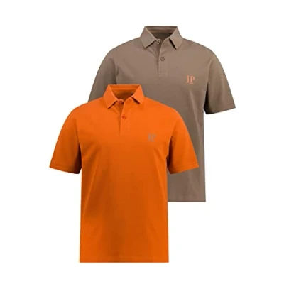 Afbeelding van JP1880 Grosse GRÖSSEN BIS 7XL 2ERPACK Seitenschlitze Regular FIT Poloshirt, Heren, Maat: 7XL, Light brown