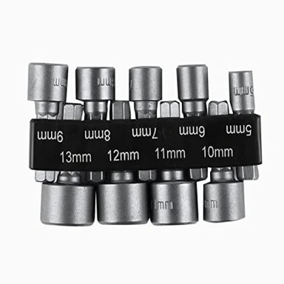 Afbeelding van CAM2 Dopsleutelset, 9 stuks 5 13 mm dopsleuteladapters, zeshoekige boor, dopsleuteladapter, gereedschap, dopsleutel, moeren, bitadapter, powergroef voor boren of