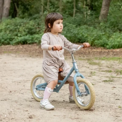 Afbeelding van Bandits &amp; Angels loopfiets Retro Rider petrol blue met mandje 2.5 jaar jongens metaal blauw