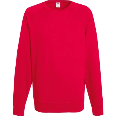 Afbeelding van Fruit Of The Loom Heren Lichtgewicht Raglan Sweatshirt (240 GSM) (Rood)