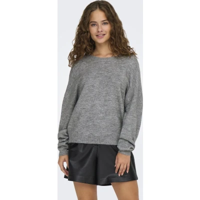 Afbeelding van Only Trui Onlmanifesta Ls Reversible Knt Noos 15329229 Light Grey Mela/black Lace Dames Maat XL