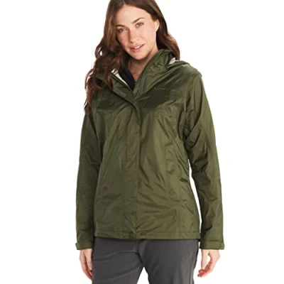 Afbeelding van Marmot Dames Wm&#039;s PreCip Eco Jacket, Waterdicht regenjack, winddichte regenjas, ademend; opvouwbaar hardshell windjack, ideaal voor fiets en wandeltochten, Nori, XS