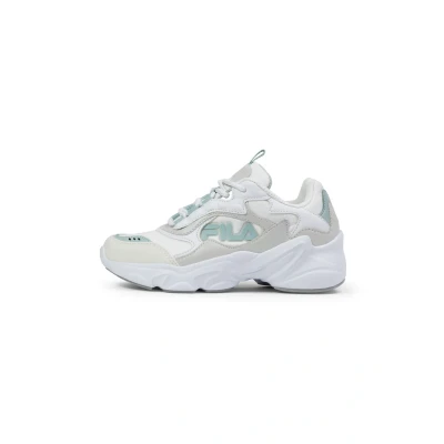 Afbeelding van FILA Meisjes Collene Logo Kids Sneakers, Wit Zilver Blauw Haze, 32 EU