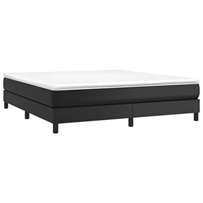 Afbeelding van Boxspringframe kunstleer zwart 160x200 cm