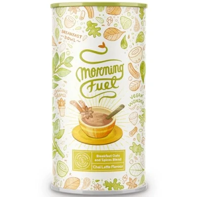 Afbeelding van Alpha Foods Morning Fuel Ontbijt Bowl Breakfast en Smoothie Bowl, Vegan Poeder van 500 gram voor 10 shakes of porties, met Chai Latte smaak