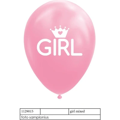 Afbeelding van Globos Ballonnen Dochter Baby Roze/Wit 30cm, 8st.