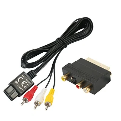Afbeelding van AMATHINGS AV kabel en scart adapter IN/Out schakelaar + S Video/S VHS geschikt voor Nintendo Gamecube, SNES, N64, GC, NGC