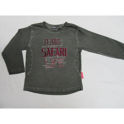 Afbeelding van dirkje , meisje t shirt met lange mouw kaki safari 98 3 jaar