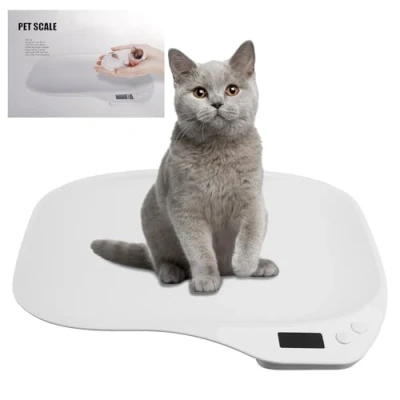 Afbeelding van BORDEAG digitale huisdierweegschaal, mini huisdierschaal, 15 kg (± 1 gram), dierenweegschaal voor kleine, weegschaal met lcd display, babyweegschaal, elektronische keukenweegschaal,