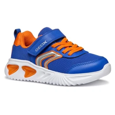 Afbeelding van Geox Light UP Assister BOY Sneakers laag voor kinderen, Maat: 32, Royal/orange Imitatieleer/ textiel