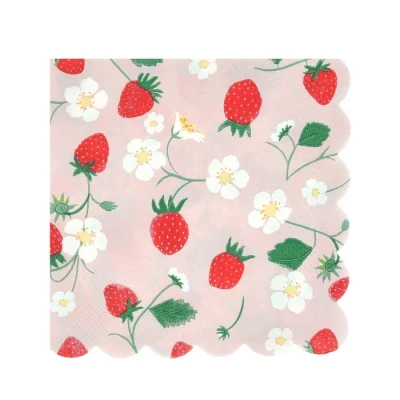 Afbeelding van meri servetten strawberry small 16st