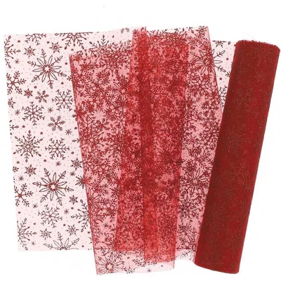 Afbeelding van Unique Living Decofabric Ice Star 28x300cm Red