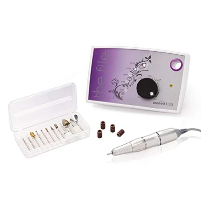 Afbeelding van Promed the file 1130 elektrische nagelvijl, professionele nagelfrees, incl. 18 delige accessoires voor nagelart/nageldesign, nagelfreesset manicure/pedicure, 30.000