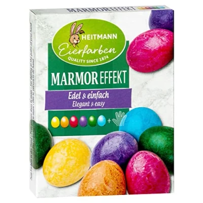 Afbeelding van Heitmann Eierfarben Marmereffect 6 vloeibare eierkleuren, 1017216, 30 milliliter, geel, rood, paars, groen, oranje, blauw, 5 ml