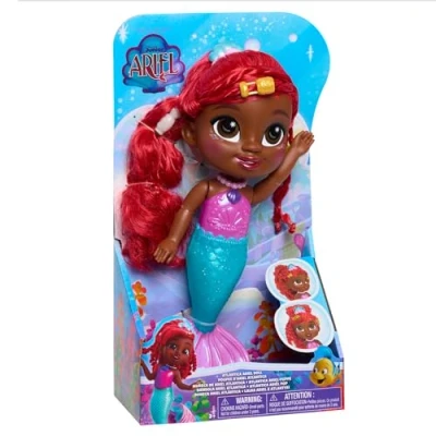 Afbeelding van Just Play Disney Junior Atlantica Arielle pop met accessoires, 5 delig, 24 cm grote rood haar, kinderspeelgoed vanaf 3 jaar