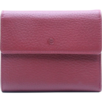 Afbeelding van Esquire Leren Portemonnee Deer Cardsafe Wallet Red Donkerrood