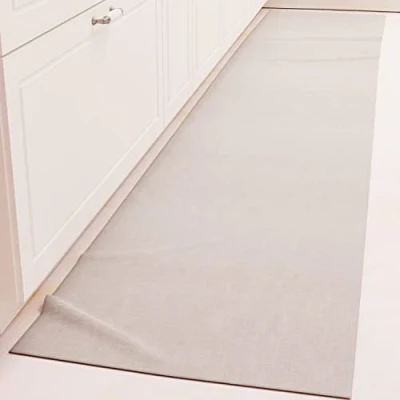 Afbeelding van PETTI Artigiani Italiani TPCTU, tapijt voor keuken, loper antislip en wasbaar, 52 x 180 cm, eenkleurig design, grijs, 100% Made in Italy