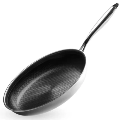 Afbeelding van Onyx Cookware Koekenpan 28 cm, gecoate inductiepank, voor alle warmtebronnen, krasbestendig anti aanbakoppervlak, 3 laags roestvrij staal/aluminium, ovenvast tot 260 C, PFAS vrij