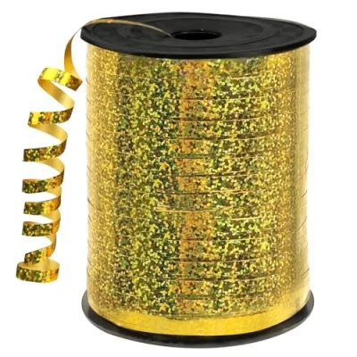 Afbeelding van 450 meter cadeaulint goud 5 mm lint glitter ballonlint voor kerstdecoratie, ballonsluitingen, geschenkverpakking, bruiloftsdecoratie