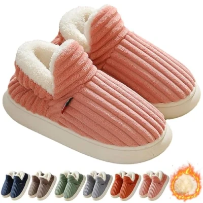 Afbeelding van Hokuto Wolkenpantoffels voor dames en heren, Sunmoine Cloud pantoffels, uniseks, winter, gezellige modieuze pluche warme huispantoffels, roze, 7/7.5 UK