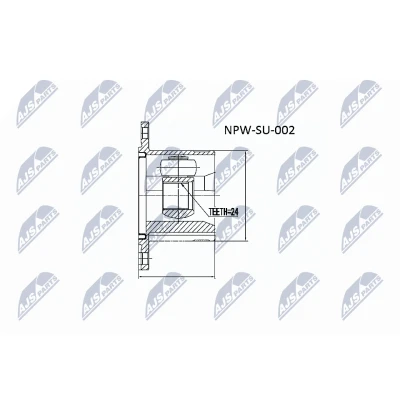 Afbeelding van NTY NPW SU 002 Homokineet Versnellingsbak zijde SUZUKI: Grand Vitara II SUV (JT, TE, TD) 1.9 DDiS Vierwielaandrijving (JT419, TD44, JB419WD,...