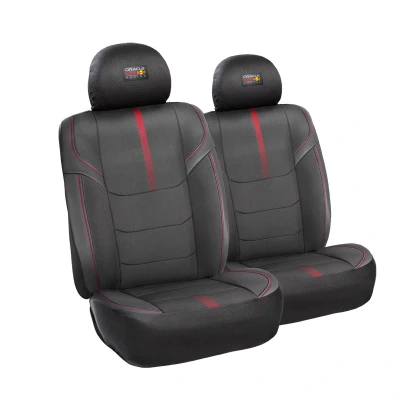 Afbeelding van Red Bull Oracle Universele stoelhoezenset Pro 6 delige set Zwart/Rood geschikt voor Side Airbags
