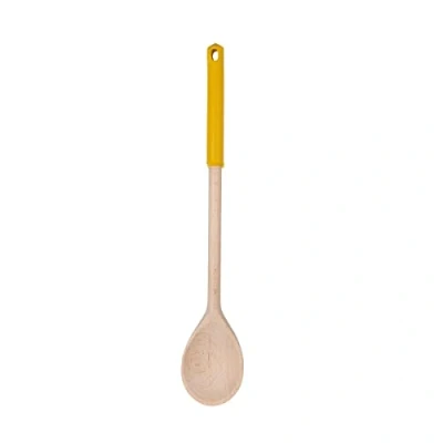 Afbeelding van Houten keukenlepel met gekleurd siliconen handvat Fackelmann Wood Edition