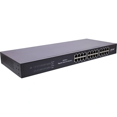 Afbeelding van InLine® Gigabit netwerk switch 24 poort, 1 GBit/s, 48,26 cm (19 inch), metaal, zonder ventilator