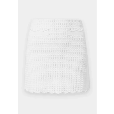 Afbeelding van sandro JUPE Maille MINI Point Fantaisie Minirok, Dames, Maat: 40, Blanc