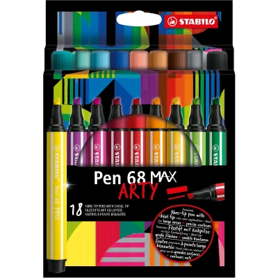 Afbeelding van STABILO pen 68 viltstift MAX ARTY, etui van 18 stuks, assorti