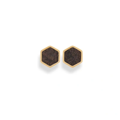 Afbeelding van Kerbholz Damen Ohrstecker Edelstahl, Holz One Size Gold 32021746