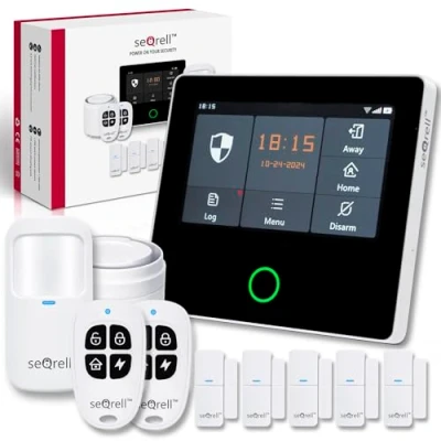 Afbeelding van seQrell, Alarmsysteem Huis WiFi en 4G GSM Alarm Nederlandse Gebruiksaanwijzing, 10 delige set met 4,3 Touchscreen 1500 mAh Batterij. Applicatie voor Android iOS. Inbraakbeveiliging, SQ4324C