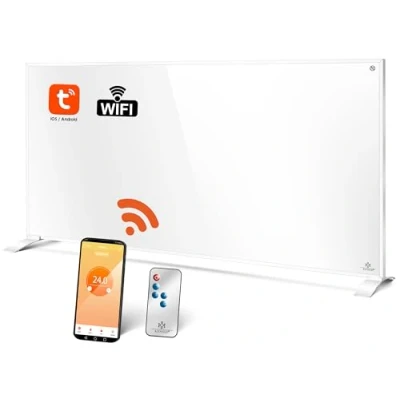 Afbeelding van KESSER® Infraroodverwarming, energiebesparend, infrarood staand apparaat en wandmontage, elektrische verwarming, 700 W, met afstandsbediening, thermostaat app bediening, elektrisch